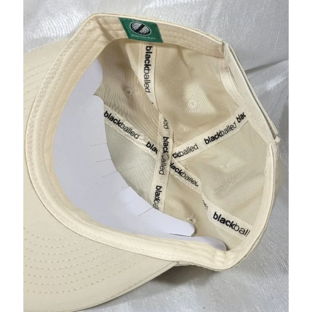 Blackballed Golf Unstructured Hat - Cream - Adjustable Strap - One Size